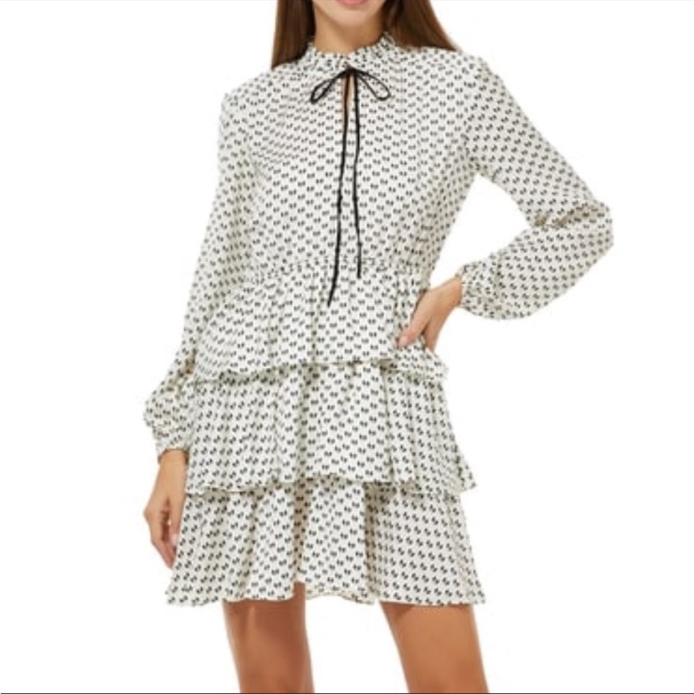 MAJE RINALA MINI BOW RUFFLE DRESS SZ 36
